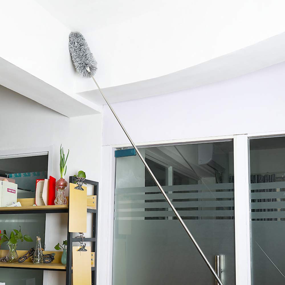 Extended duster reaching a high ceiling corner