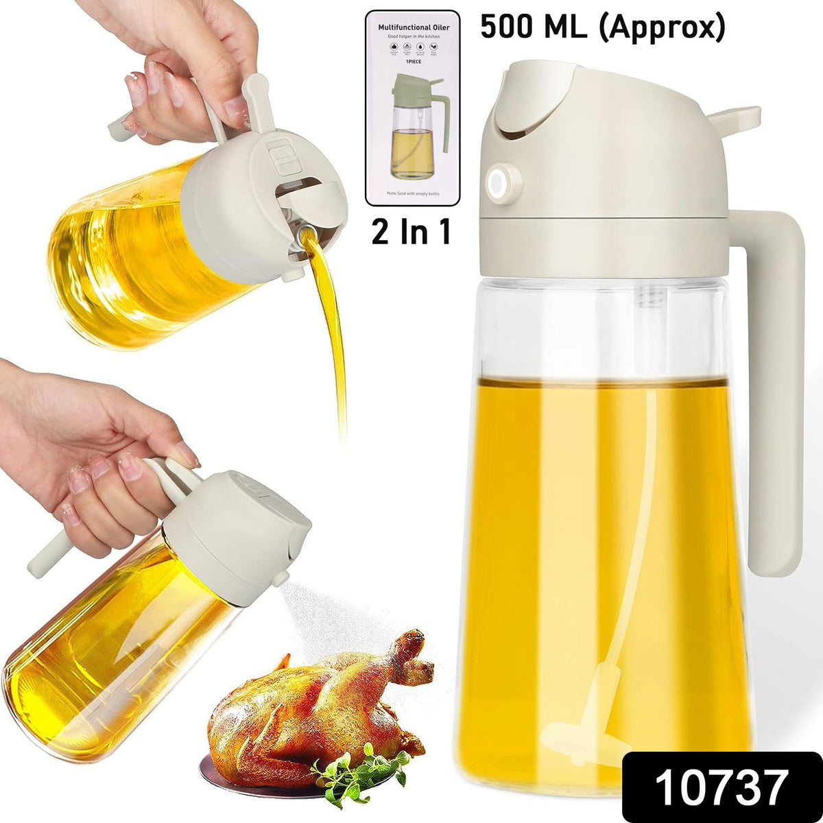 2-in-1 oil bottle pouring and spraying oil, 500 ml